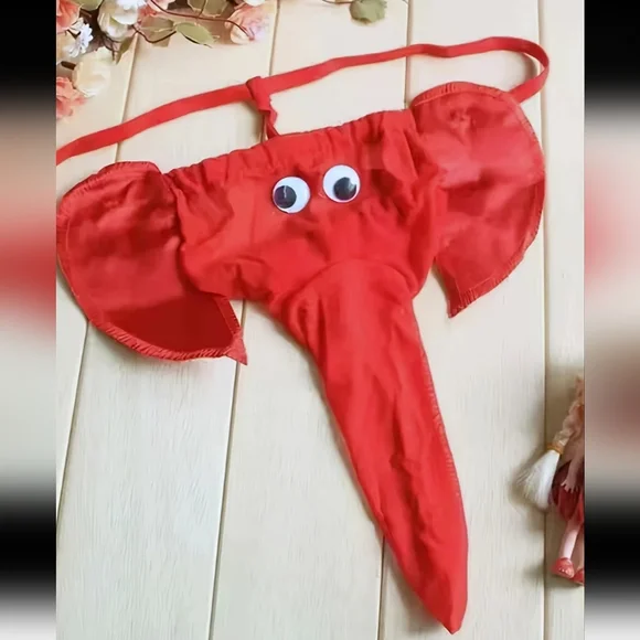 Mens Banana Hammock G String Thong Red Elephant - Picture 5 of 6